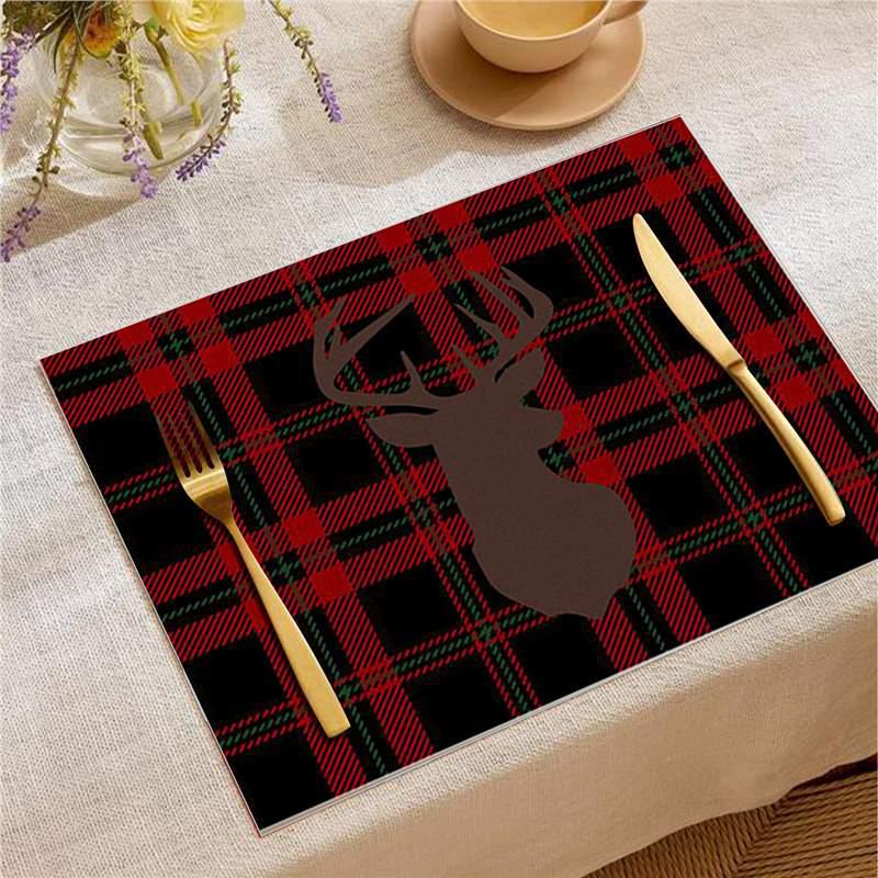 Jolly Christmas Linen Placemats - Stain-Proof, Heat-Resistant Holiday Table Decor