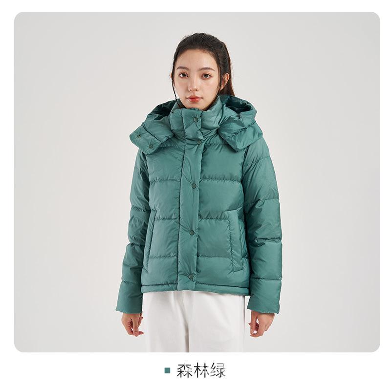 New 90 White Duck Down Stand-up Collar Premium Hooded Jacket Thickened Waist and Thin Sports High-end Short Down