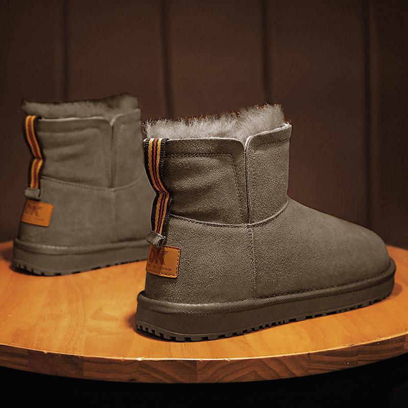 

Зимние утепленные с толстой подошвой ботинки-снегоходы с высоким голенищем и интегрированным теплым мехом, хлопковые ботинки, мужские ботинки Мартина Северо-Востока 44 хаки