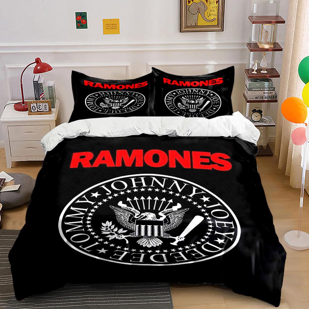 Ramones Logo Black Bedding Set Bedding Duvet Cover Set Duvet Cover Pillowcases (1 * Duvet Cover 2 * Pillowcases, without duvet insert)