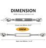 2Pcs 304 Stainless Steel Jaw and Jaw Turnbuckles M5 M6 M8 M10 M12 M14 M16 for Tensioning Cable Rope Chain