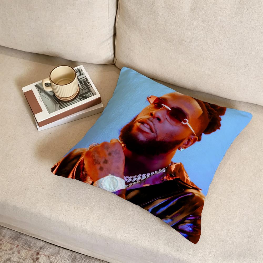 B-Burna Boy Cushion Cover Fabric Soft Furnishing,Pillowcase, Cushion Cover, Sofa Pillow, Home Decoration