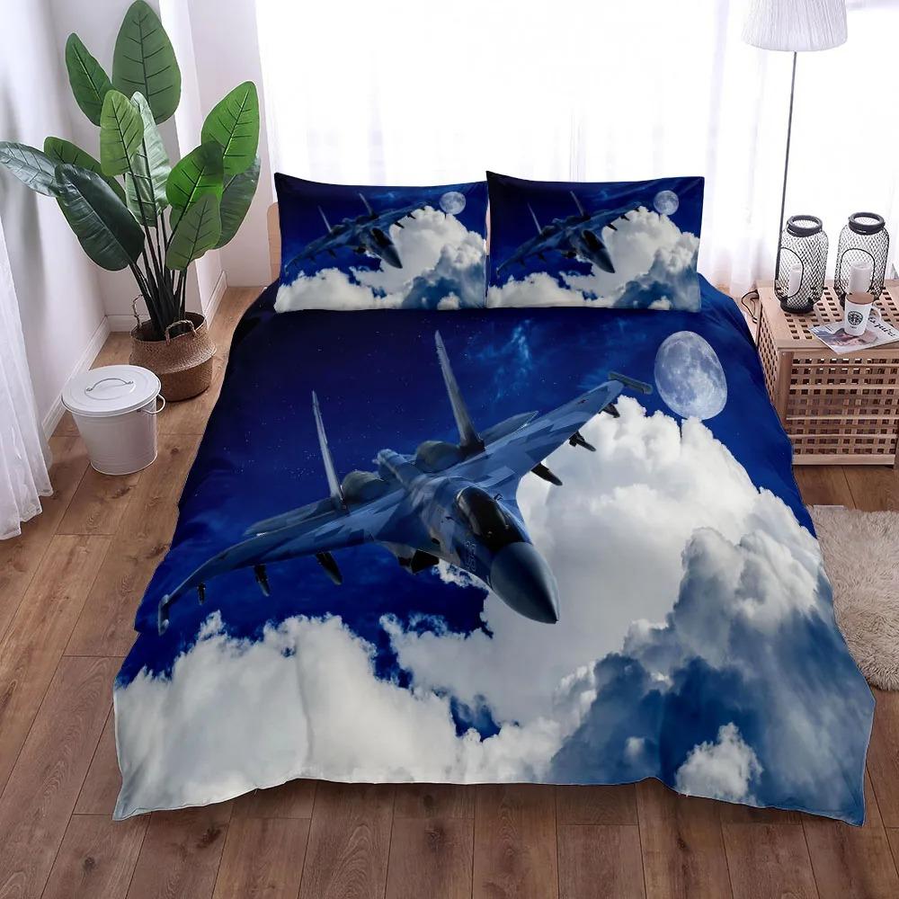 3D Print World Ranking Air Fighter Soft Duvet Cover Set UK Single Double Quen US Twin Ful King-Sized Dimensionsd Dimensions Bed Polyester Comfortable