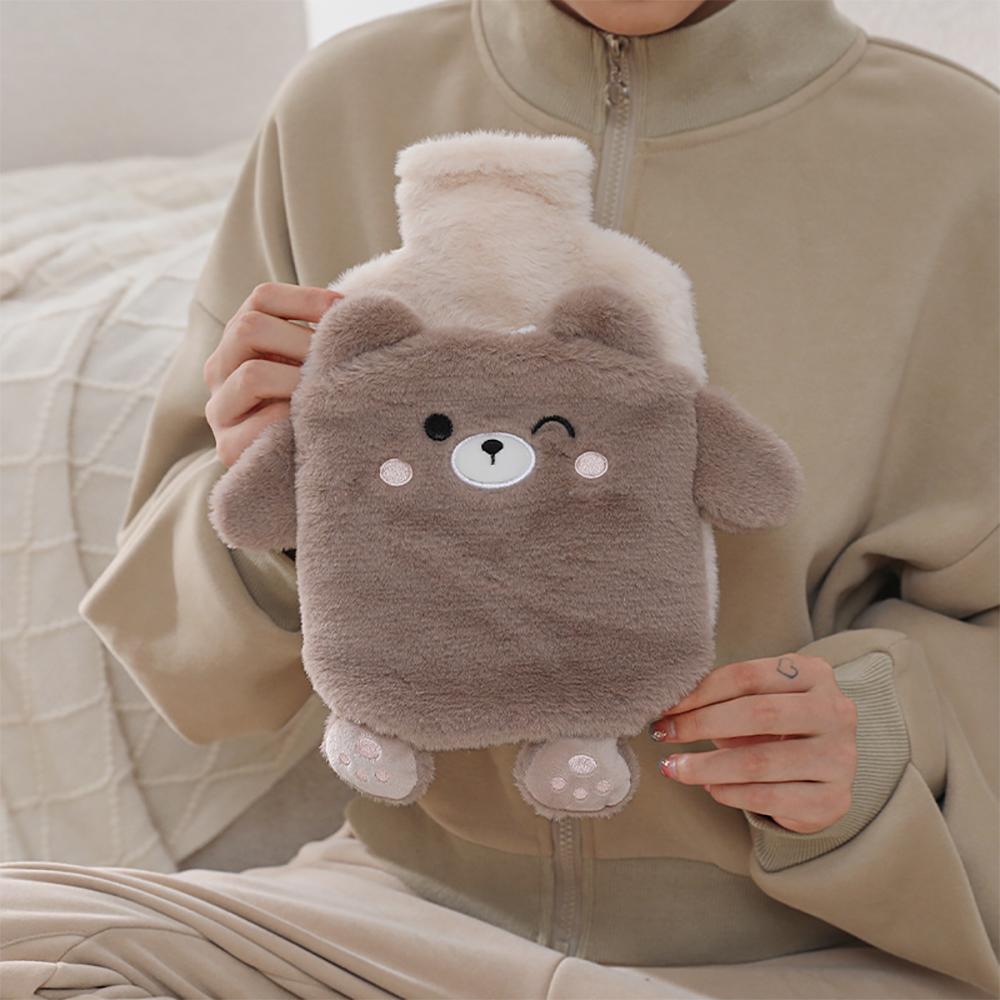 Kawaii Insulation Hot Water Bottle Plush Rubber Hand and Foot Belly Warmer Explosion-proof Hot Water Bag for Women Period Cute