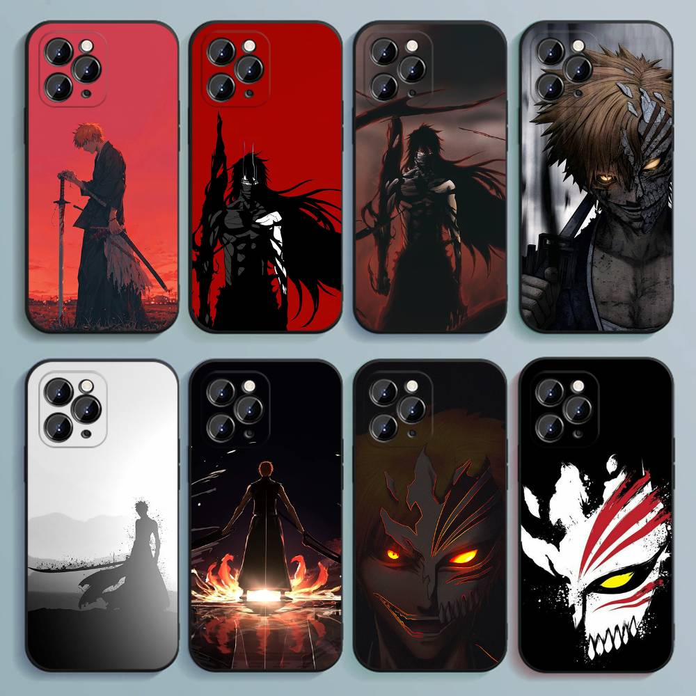 B-Bleach I-Ichigo Kurosaki Phone Case For iPhone 17,16,15,14,13,12,Pro,Max,Plus,E,SE4,Air,Mini Black Soft Cover