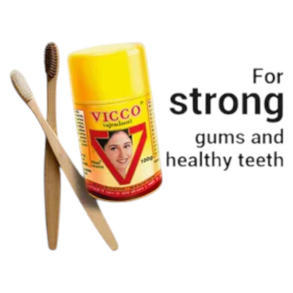 Vicco Vajradanti Gum Protection Toothpowder 100g Pack of 3 – Herbal Ayurvedic Oral Care for Strong Teeth and Gums