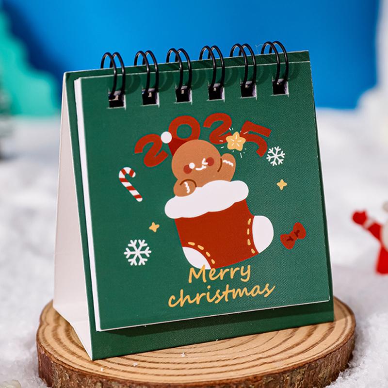 Mini Cartoon Desk Calendar Cute Fashion Christmas Calendar Portable Pocket Calendar Schedule Desktop Decoration Christmas Gifts