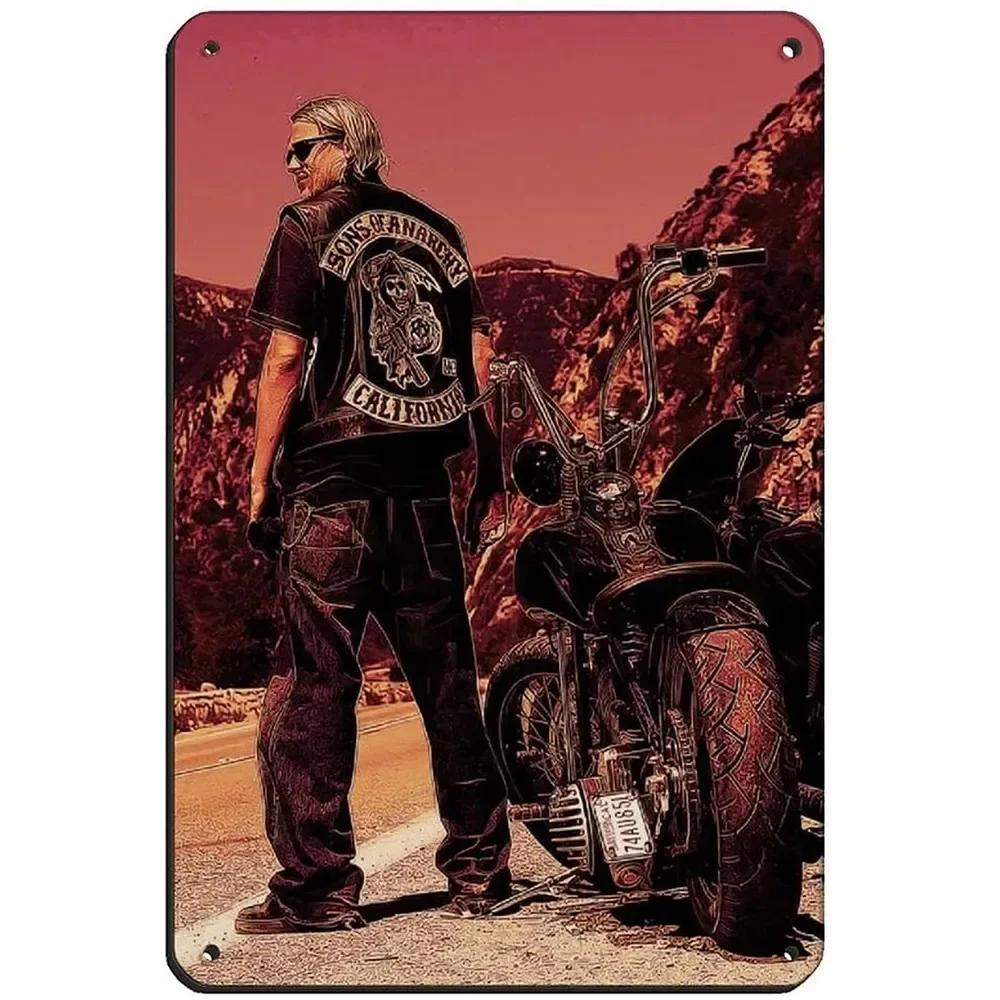 Metall Blechschild Sons of Anarchy Fear The Reaper Plakette Poster Bauernhof Zuhause Café Wanddekoration Vintage Metallplatte 12*8 Zoll