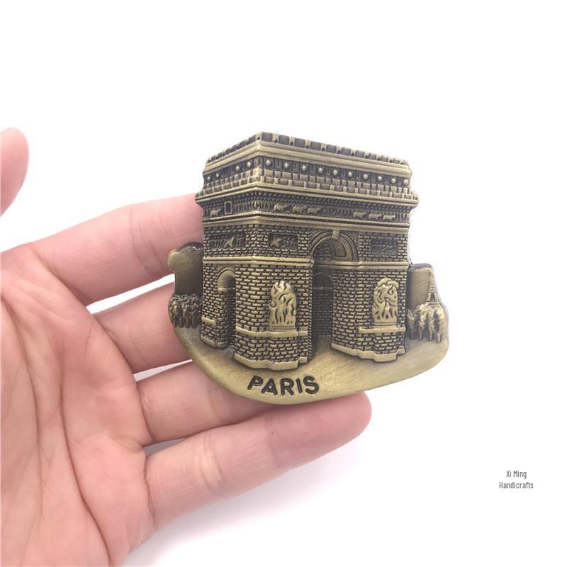 3D Metal Fridge Magnet: USA, England, Italy, Madrid, Dubai, Belgium, India, Israel - High-End Commemorative Collection