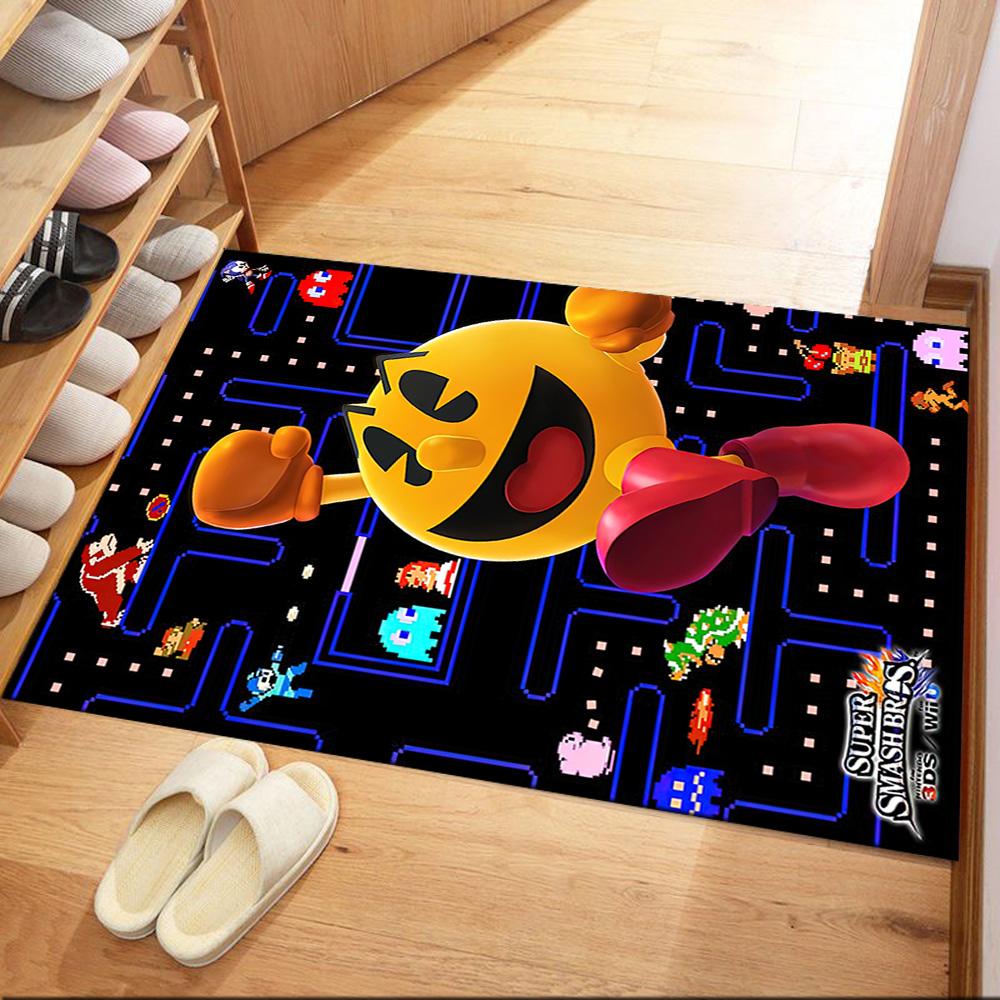 Pac-man Adventure Square rugs are a great choice for living rooms, bedrooms, home décor, and as gifts.