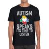 Autism Speaks It's Time To Listen Puzzle Piece Unisex Mens T Shirt Womens Tops Tees