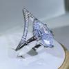 Newest Drop-shaped AAAAA White Zircon Ring S Copper Woman High Jewelry Wedding Party Birthday Gift