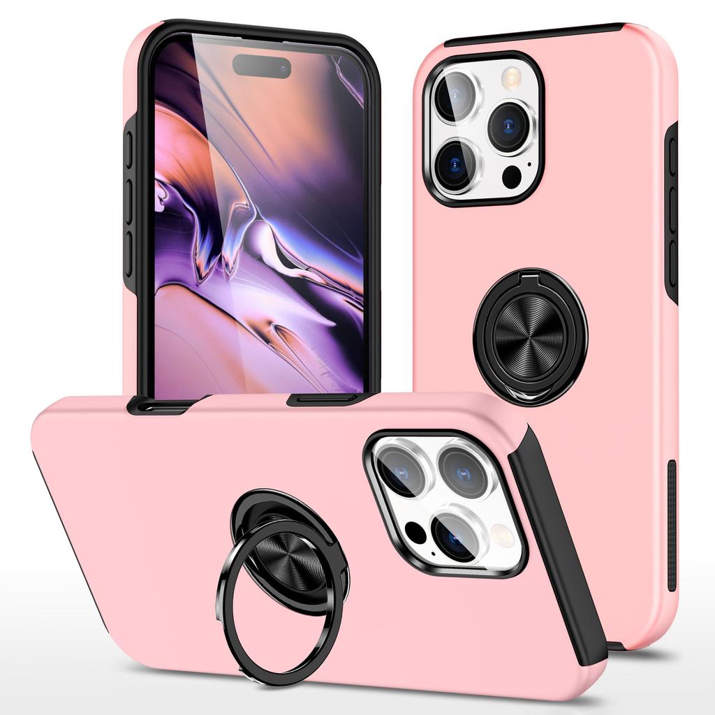 For iPhone 16 Pro Case Kickstand PC+TPU Phone Cover Magnetic Car Mount
