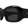 Saint Laurent Black Rectangular Unisex Sunglasses Sl 809 001 55