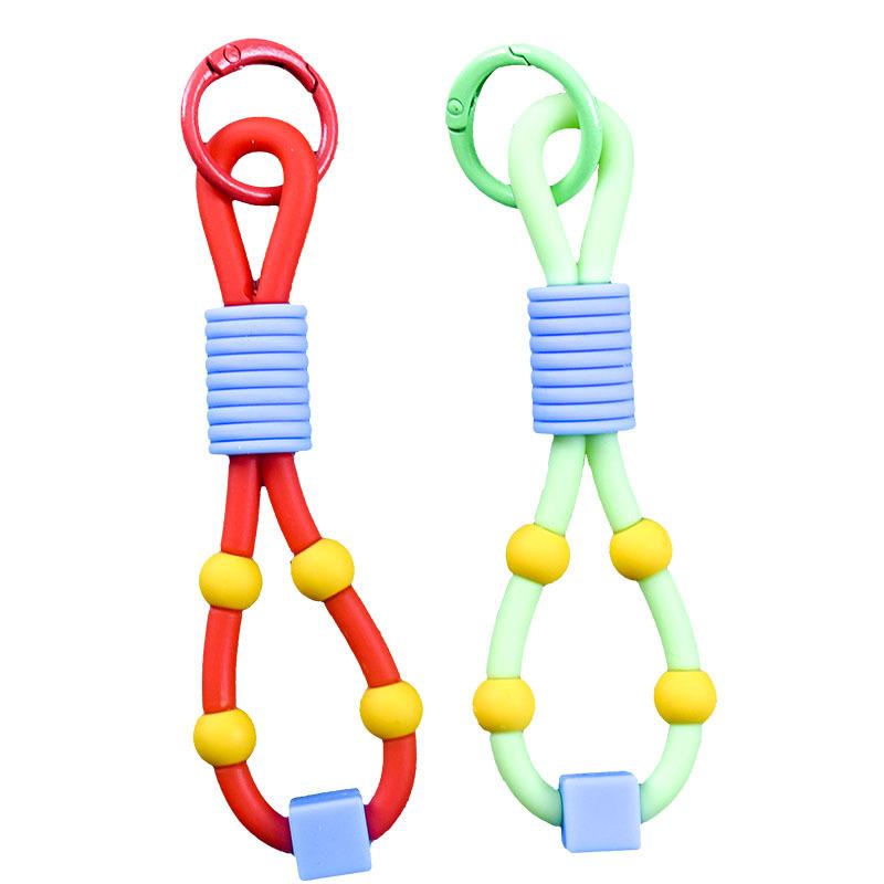 Flexible Silicone Water Bottle Strap, Beaded Handheld Lanyard with Keychain for Water Bottles, Tumblers and Daily Use