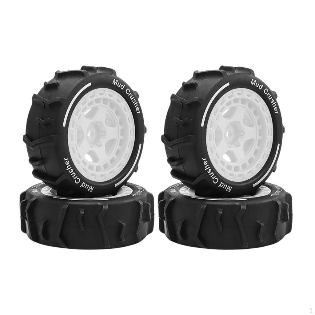 4 Pieces All Terrain RC Wheels Replacement 2.8x1inch for 1: 14 Scale Sturdy Accessory Easily Install