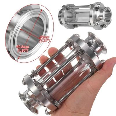 1,5 colio Tri Clamp Clover Srauto stiklinis indikatorius Diopteris Tinka 38 mm vamzdžio OD SUS 304 Nerūdijančio plieno Tiesus vamzdis Stiklinis indikatorius