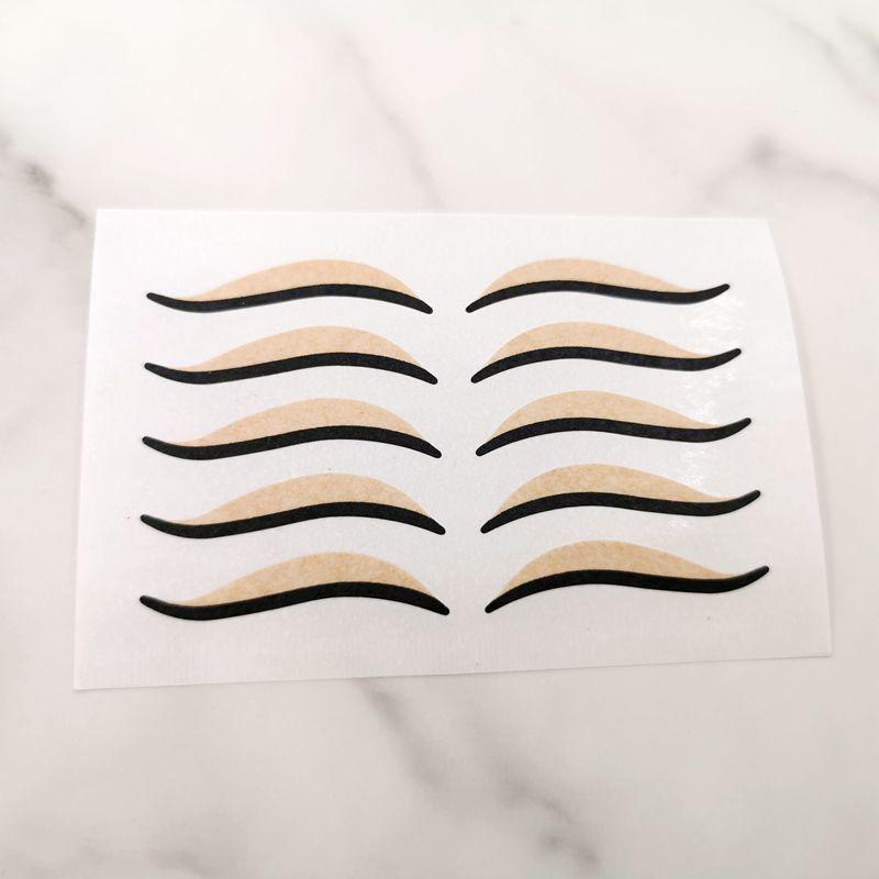 Black Almond Skin-Tone Double Eyelid & Cat-Eye Eyeliner Stickers with Smoky Eyeshadow Stickers