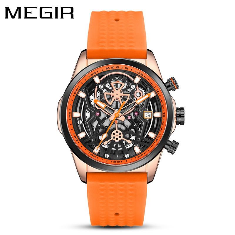 MEGIR Men's Silicone Quartz Watch 2235 - Fashionable Mechanical Style