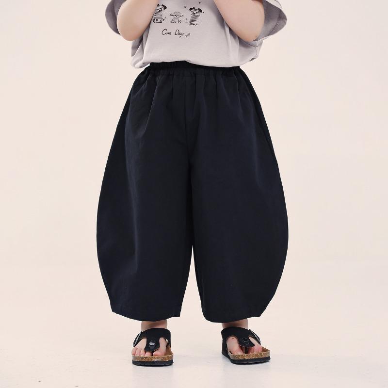 Boys Young Kids Loose Solid Casual Summer Cropped Pants