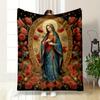 Unsere Liebe Frau von Guadalupe Rosen Decke Bedruckte Decke für Wohnzimmer Bett Sofa Mittagspause Weiche Gemütliche Decke für Freundesfest Geschenk