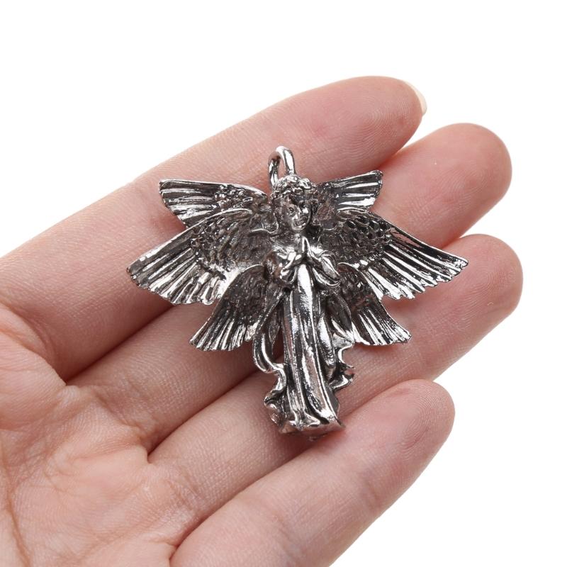 Antique Silver Angel Charm Pendant for DIY Jewelry Making Necklace Bracelet Handcraft Works Distressed Angels 6 Wings