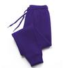 Men Solid Color Casual Sweatpants Drawstring Elastic Waistband Pockets Sport Pants Wide Leg Jogging Pants