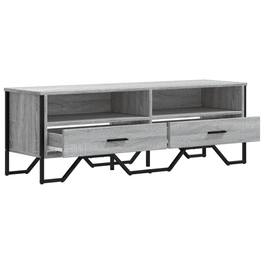 TV Stand Gray Sonoma 122 X 34 X 41 Cm Particleboard