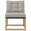 Outdoor Center Sofa Solid Acacia Wood Frame and Textilene Fabric White