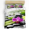Orchid Stones Bamboo Zen Green 3pcs Bedding Set For Bedroom Double Bed Home Textile Duvet Cover Quilt Cover Pillowcase