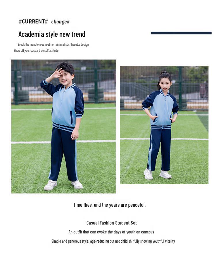 Spring & Autumn School Sportswear Set: Parent-Child, Long Sleeve & Pants for Elementary To High School Uniforms