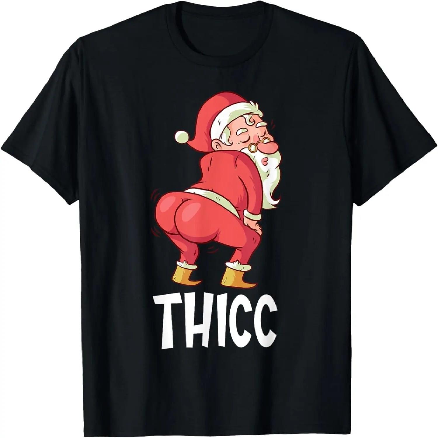 THICC Funny Twerking Santa Claus Christmas T-Shirt S