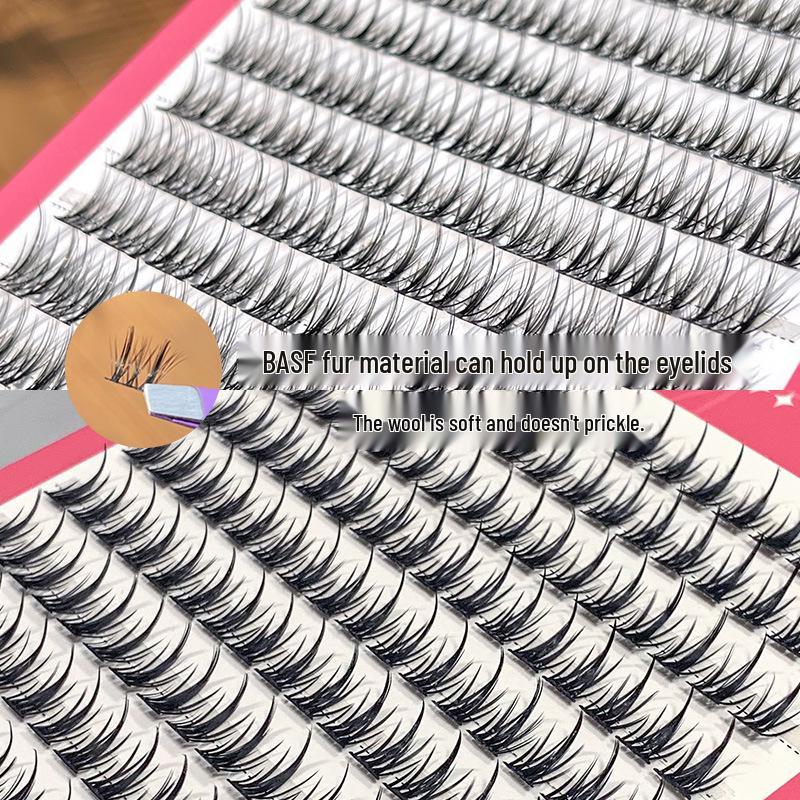 BQI Wheat Ear Natural Realistic Cluster Dense Curled Eyelashes – Large Capacity.