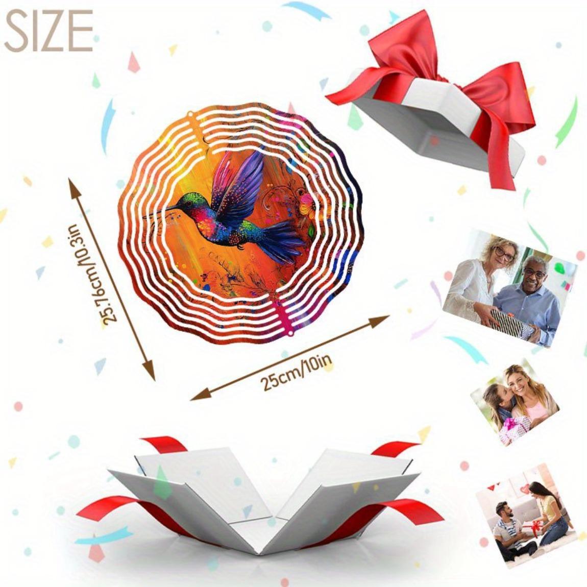 

Колибри Ветряной Спиннер для Сада Патио Декор Ручной Работы Металл 3D Динамическое Искусство с 360 Вращающимся Крюком Яркое Украшение для Двора Без Использования Электричества