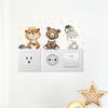 6pcs Cartoon Fox Squirrel Rabbit Animal Switch Wall Stickers for Kids Room Bedroom Nursery Home Decoartion Wall Decals