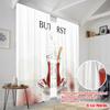 2pcs 2D flat printing Scene Curtain But First Tea Polyester Without Electricity Festive Curtains for Classroom Office