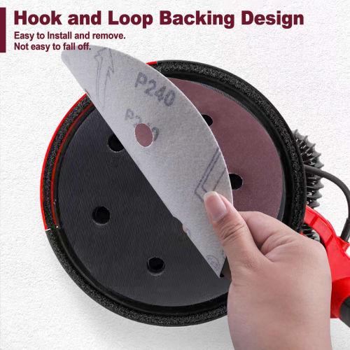 SPEEDWOX 10-Piece Set of 220mm 6-Hole Sanding Discs, Round #240 Sandpaper, Woodworking Sandpaper, Sander Paper, Woodworking Sandpaper, Precision Sandp
