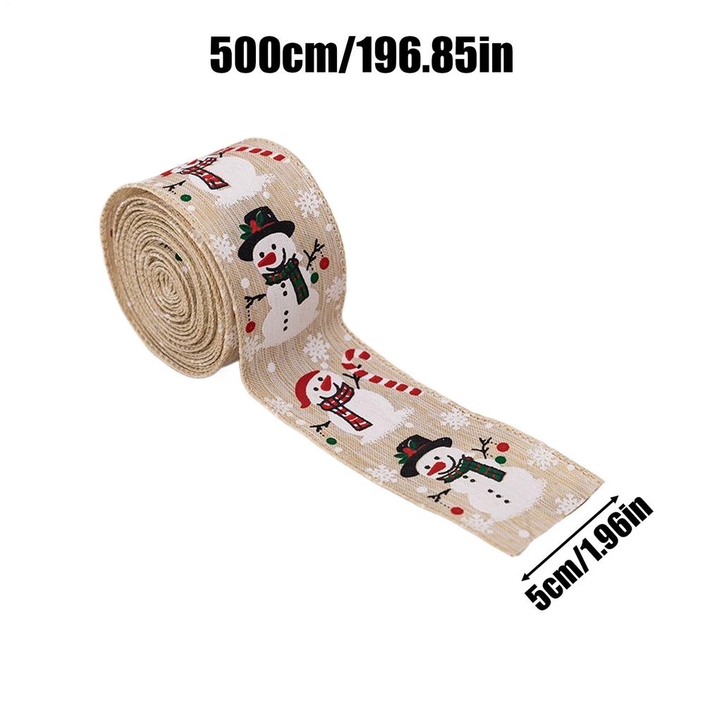 Weihnachten Schneemann Band Weihnachtsbaum Dekoration Band Geschenk Dekoration Band Verpackung Handwerksdekoration 500*50cm