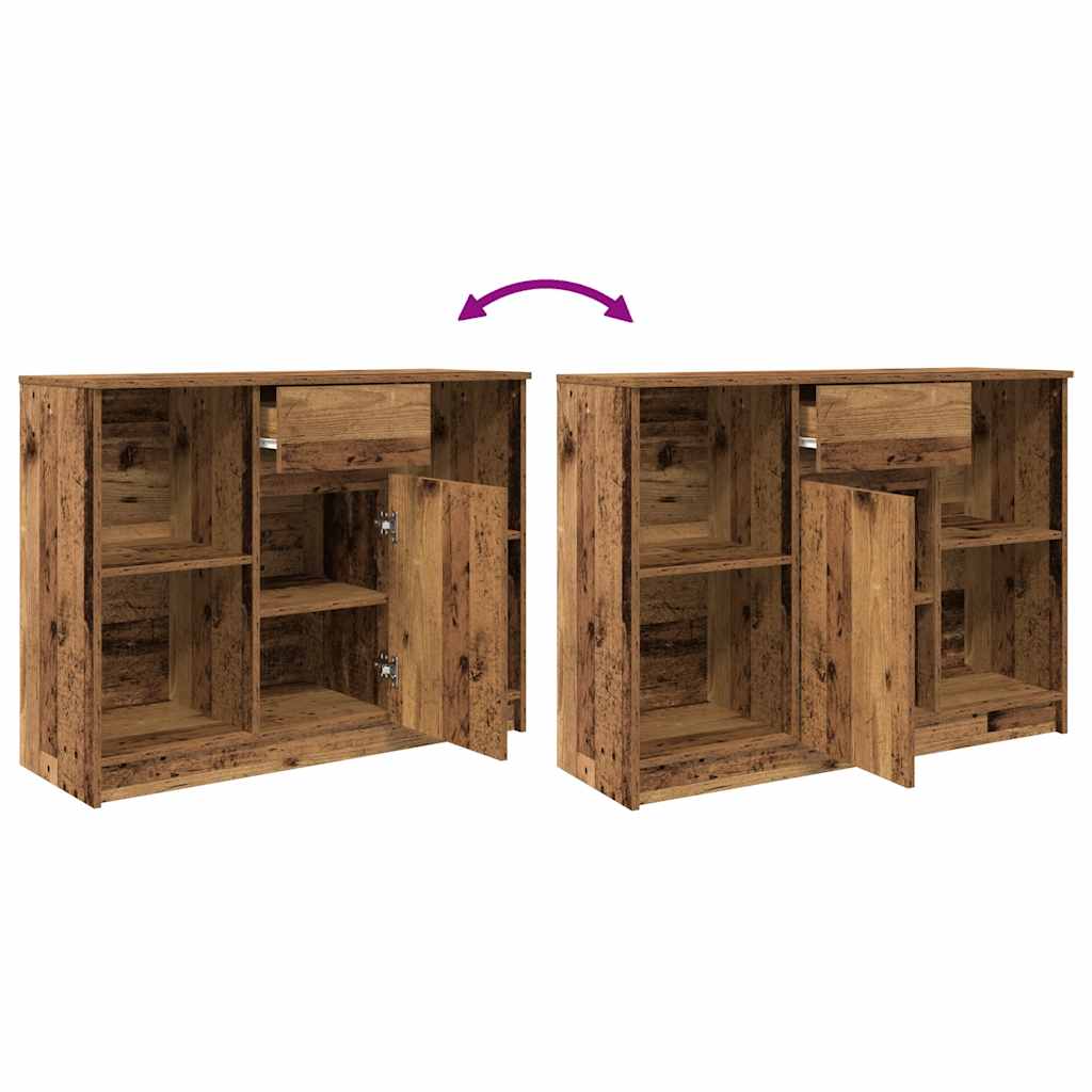 Sideboard with Drawer Rustic Wood Look 101 x 35 x 76 cm Engineered Wood