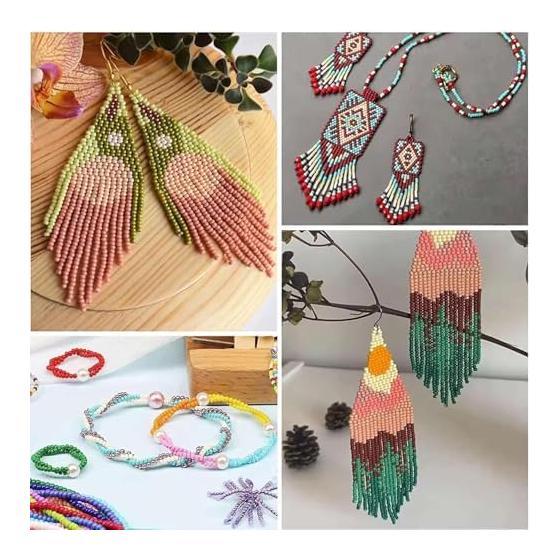 BetterJonny Glass Seed Beads & Tube Beads Kit 23 Colors Mixed Pony & Bugle Beads with Elastic String Materials for DIY Jewelry Making,