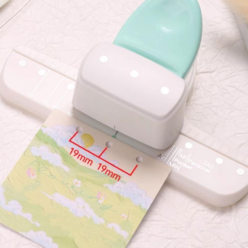 3 Hole Puncher 4mm Round Hole Punches Machine 19mm Hole Spacing for Binder Notebook Scrapbooking Paper Punching Tool