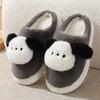 Cotton slippers female cute cartoon bag head non-slip wool slippers winter warm thick-soled confinement shoes