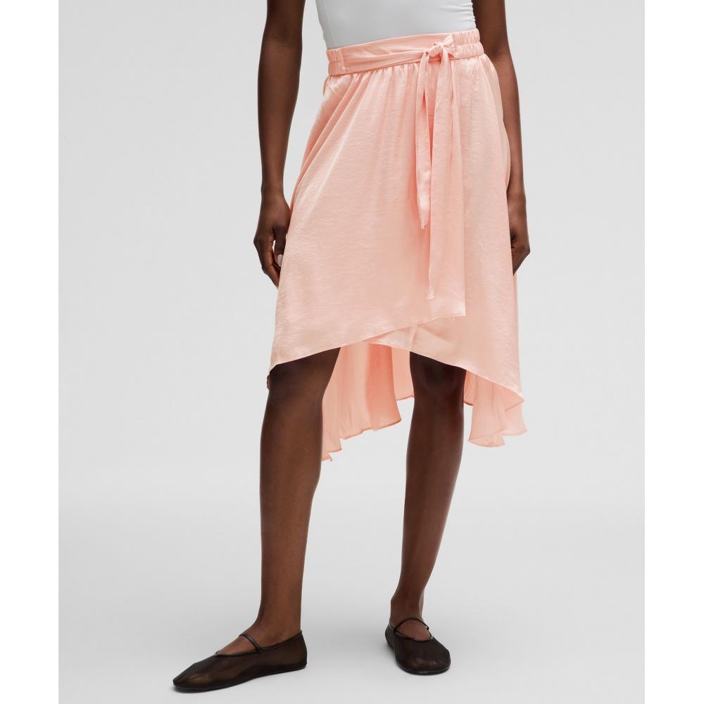 

Lululemon Юбка-бандаж из атласа длины миди, нежно-розового цвета 8