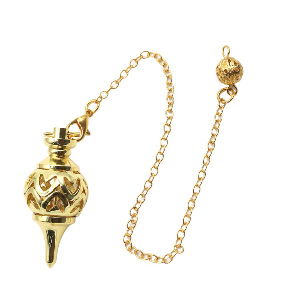 Vintage Copper Pendulum for Divination and Body Energy Balancing Meditation Tool with Chain Spiritual Accessory
