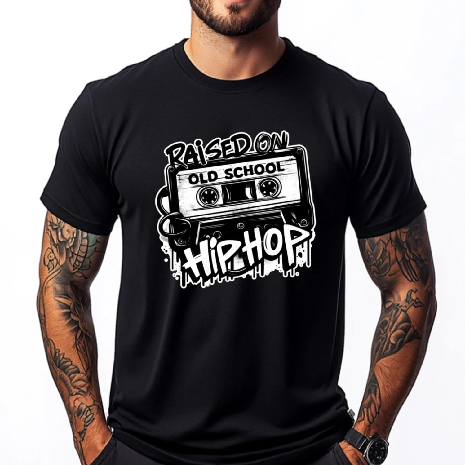 

Raised On Old School Anniversary Cassette Graffiti Graphic Shirts Men Female Cheap Creative XXXXXL чорний
