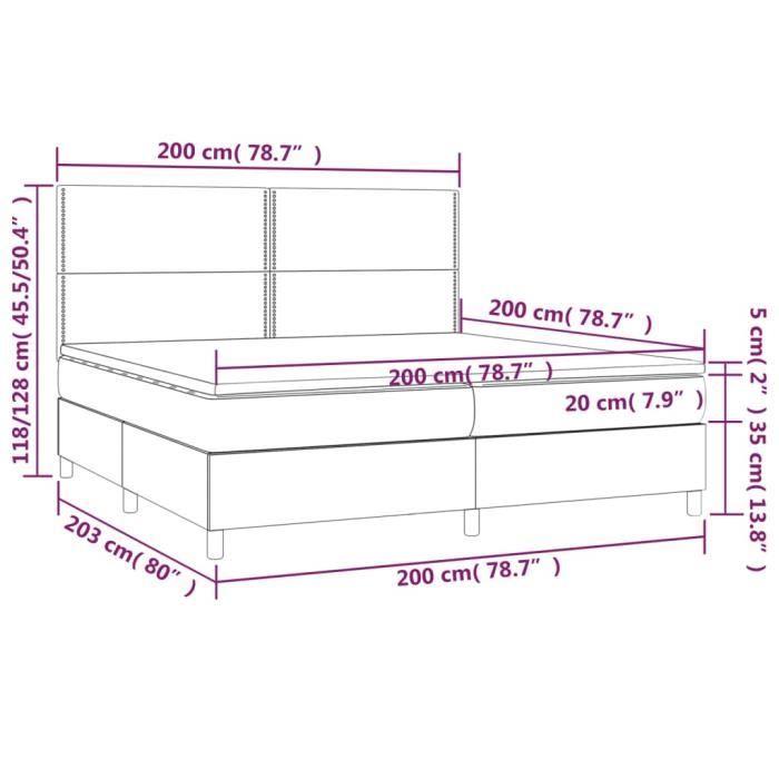 VidaXL Divan Bed and Mattress Light Grey 200x200cm Velvet - Model 3142983