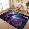 Dinosaur Theme Soft Crystal Velvet Rug Custom Name & Text Print Non Slip Floor Rug for Bedroom Living Room