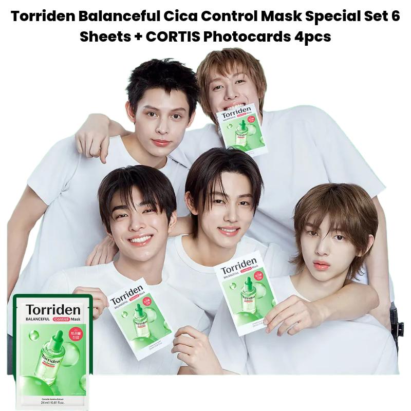 TORRIDEN Balanceful Cica Control Mask Special Set 6 Sheets + CORTIS Photocards 4pcs | Soothing & Sebum Control Sheet Mask 24ml Each