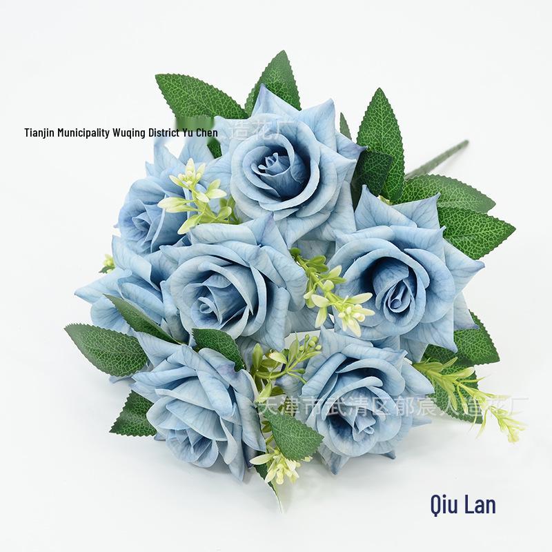 7-Head 3D Rose Bouquet with Rose Handle for Wedding and Home Decor