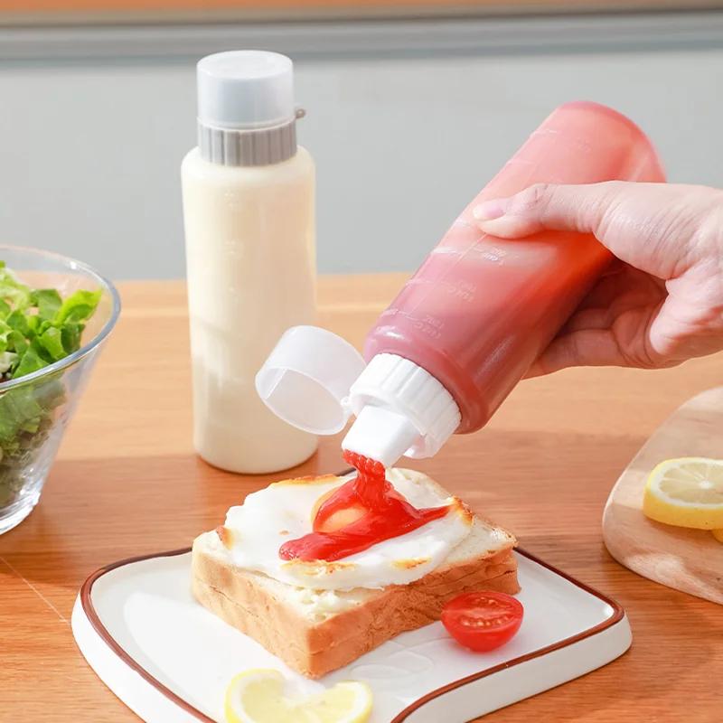 350 ml 5 Löcher Gewürz Squeeze Flasche Küche Ketchup Senf Flasche Klar Mayonnaise Honig Spender Sauce Lagerung Container
